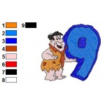 Alphabets 9 With The Flintstones Embroidery Design